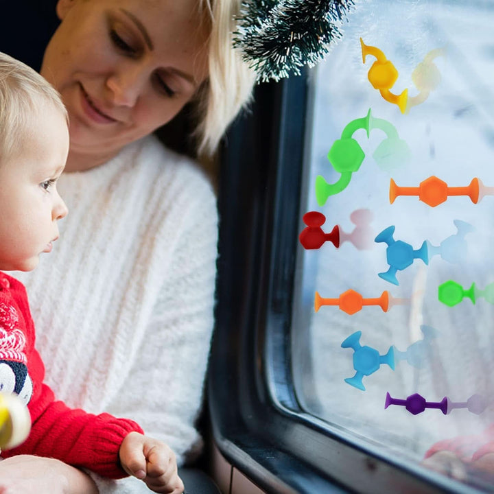 Pachet de 48 de jucării cu ventuză, jucării Montessori pentru cadă Mama si Copilul Naty Shop