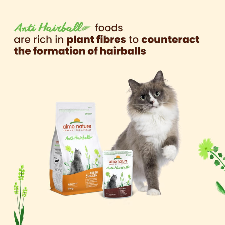 Almo Nature Holistic Anti-Hairball - hrană umedă pentru pisici adulte - cu pui - 70G, pachet de 30