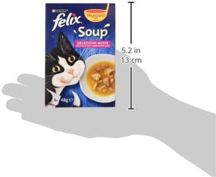 Purina Soup Original Hrană umedă pentru pisici cu carne de vită, pui și ton, 8 pachete a 48 de pungi a câte 48 g