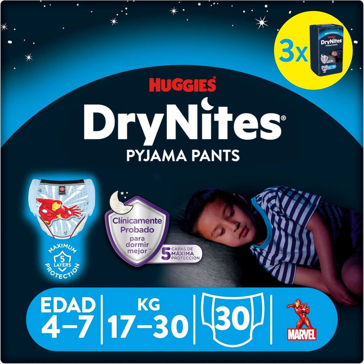 Scutece tip pantaloni Huggies Drynites Spiderman, 4-7 ani, 30 per pachet Mama si Copilul Naty Shop