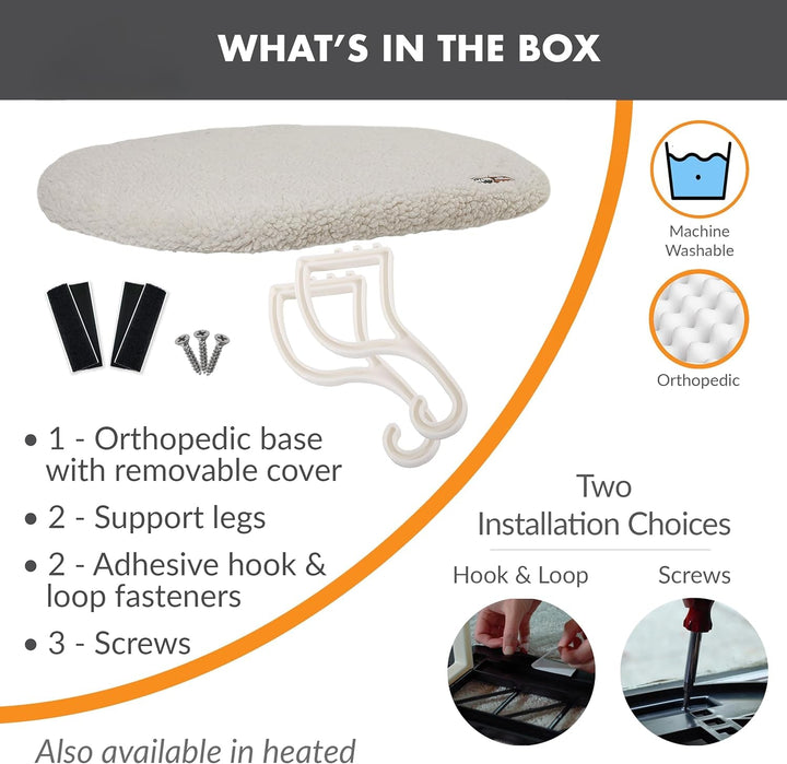 Pervaz pentru pisici PET Products, fleece, neîncălzit, 35,6 x 61 cm