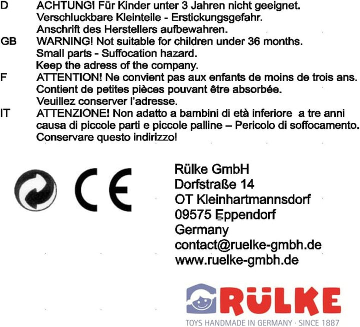 Rülke jucărie din lemn 23112 Casă de păpuși, culori de lemn, roșu Casute de papusi Naty Shop