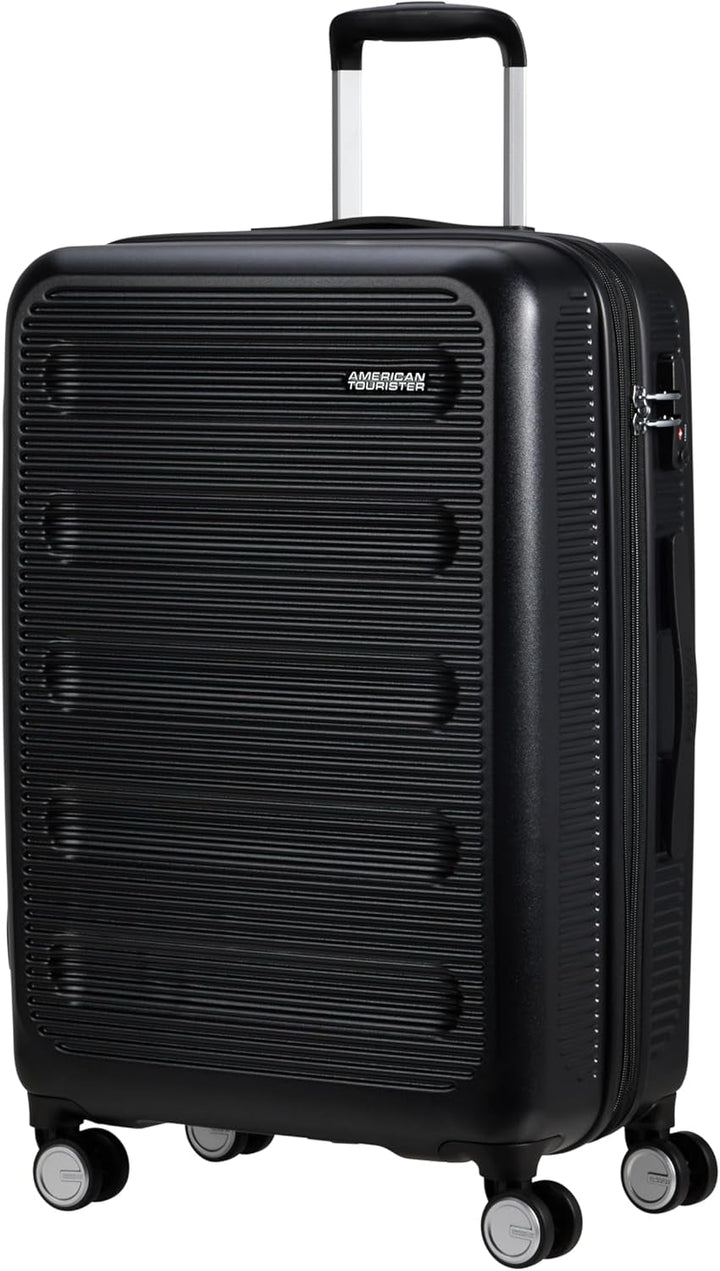 American Tourister Astrobeam - Spinner S, Bagaj de mână, 55 cm, 36 L, Negru (Storm Black) Bagaje și echipament de călătorie Naty Shop Negru (Storm Black) M (67 Cm - 80 L)