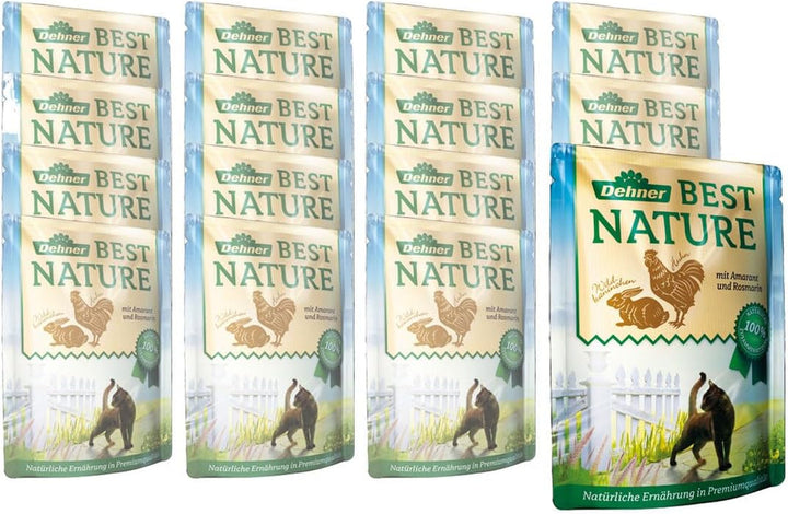 Dehner Best Nature Cat Food Senior, hrană umedă, pentru pisici mai în vârstă, miel, pungă 16 X 85 G (1,36 Kg)