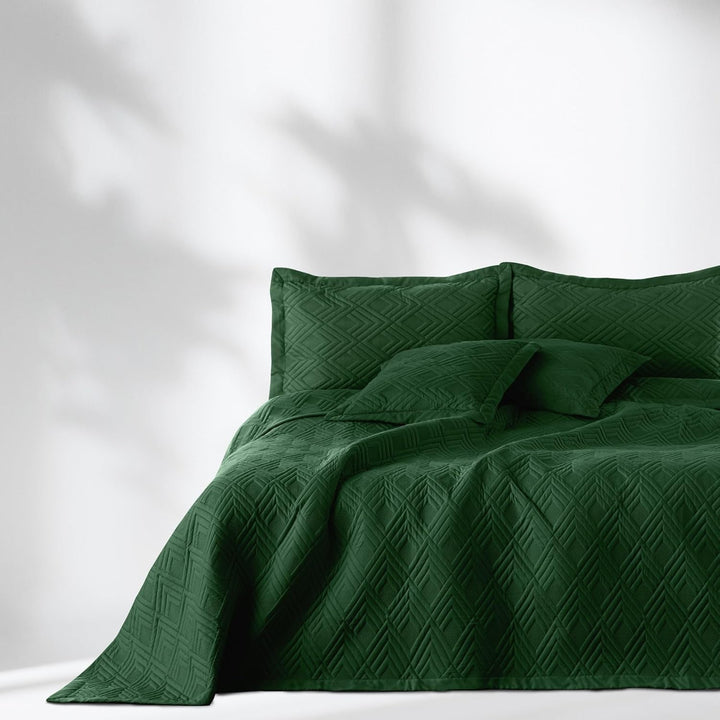 Ameliahome Cuvertură de pat 170X210 Cm Cuvertură de pat cu două fețe Ultrasonic Quilting Poliester Ophelia Dark Green Paturi si Cuverturi Besuche den AmeliaHome-Store