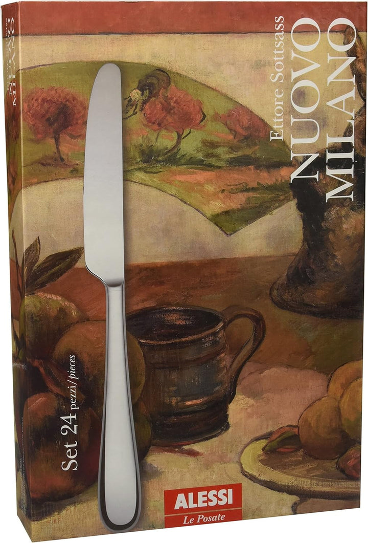 Alessi 5180S24M Nuovo Milano Set de tacâmuri monobloc 24 piese din oțel inoxidabil lustruit 18/10 Bucatarie Naty Shop
