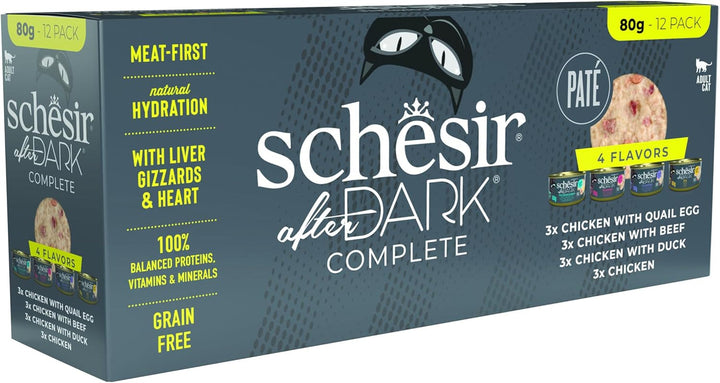 after Dark, Gusto Variety Pack în pastă, hrană umedă pentru pisici adulte (12 cutii a 80 G)
