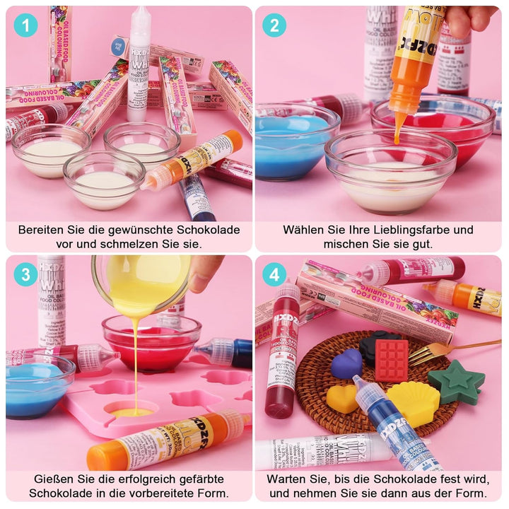 Colorant alimentar liposolubil - 30 ml colorant alimentar concentrat pe bază de ulei pentru ciocolată, set de coloranți alimentari pentru decorarea torturilor, fondant, cremă de unt, copt, meșteșuguri (albastru marin)