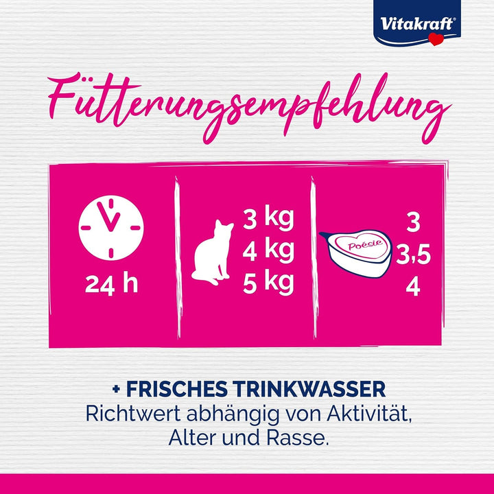 Vitakraft Hrană umedă pentru pisici Poésie Délice, somn cu paste și roșii, în sos, pentru pisici adulte, echilibrată nutrițional, fără zahăr adăugat (15X 85G)