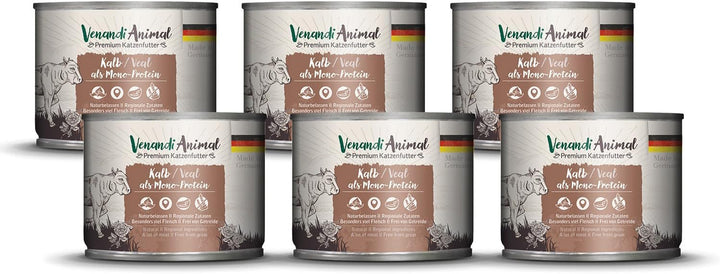 Venandi Animal - Hrană umedă premium pentru pisici - Horse as monoprotein 12-pack (12 X 125 G), fără cereale, monoproteină