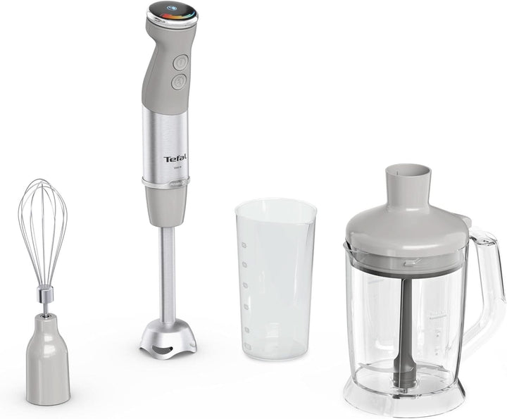 Tefal Quickchef+ 3-In-1 XL Stabmixer/Zerkleinerer/Schneebesen, 1000 W, Intuitive Geschwindigkeitsregelung, Turbo-Taste, Powelix-Messer-Technologie, Edelstahl, Grau, HB67MB30 Bucatarie Naty Shop
