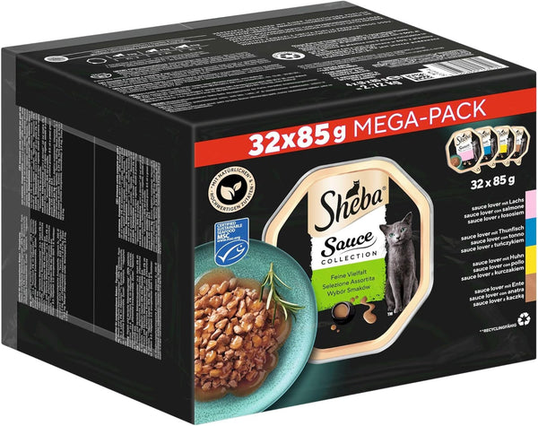 SHEBA Bowl Hrană umedă Multipack Mega-Pack Colecția de sosuri Fine Variety Msc-Certified 32 X 85G