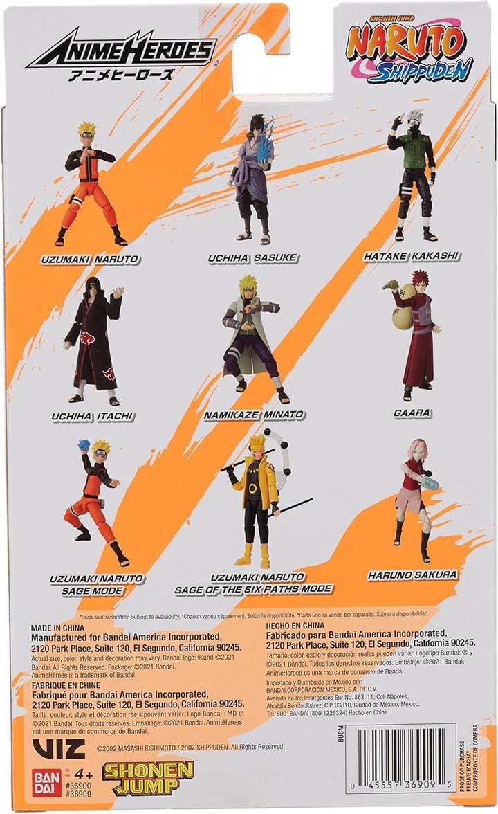 Bandai - Anime Heroes - Naruto Shippuden - Anime Hero Figures 17 Cm - Kakashi Hatake - Licență oficială - Figura articulată Kakashi - 36903 Action figures Naty Shop