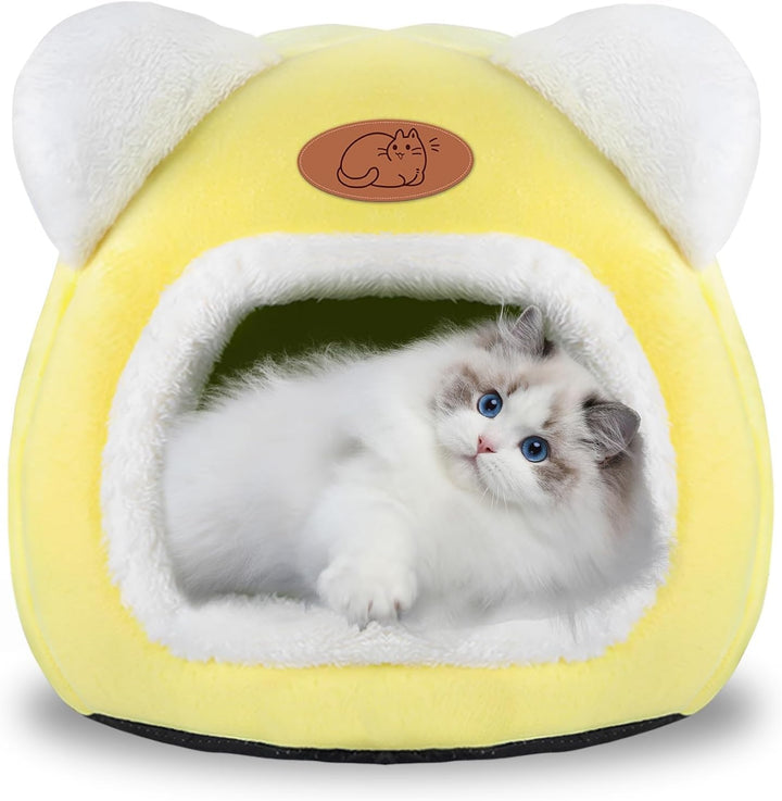 Pat pentru pisici, peșteră, pat lavabil pentru pisici, pat pentru animale de companie, moale, confortabil, cort, așternut pentru pisici, pat cald, peșteră pentru pisici, pat calmant pentru pisici și câini mici care dorm (verde)