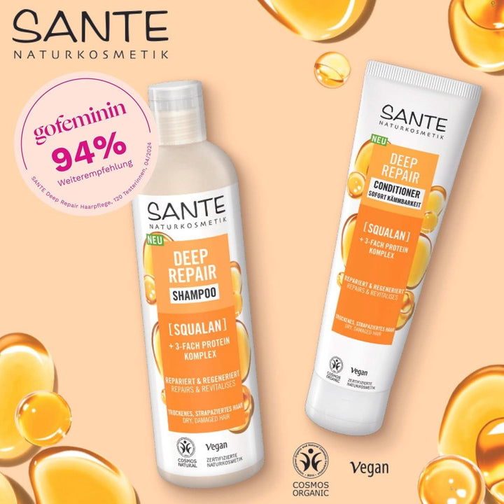 SANTE Naturkosmetik, șampon vegan de îngrijire pentru păr neted și strălucitor, 950 ml Duș și baie Naty Shop