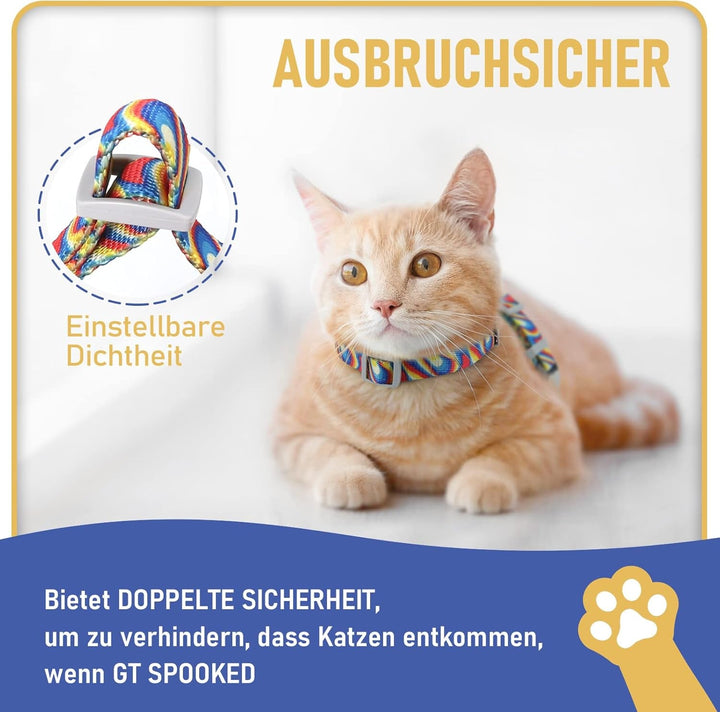 Supet Cat Harness And Leash, vestă pentru pisici rezistentă la izbucniri pentru pisici mici și mari, gulere reglabile pentru pisici, hamuri și lese pentru plimbare, ham ușor pentru pisoi