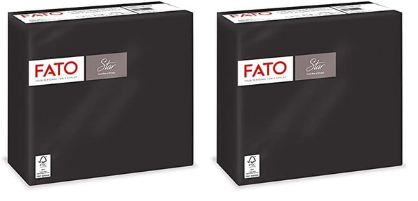 - Șervețele de hârtie de unică folosință, Softness And Softness, pachet de 40 de șervețele, dimensiune 38X38 pliate în 4, 2 straturi, culoare neagră, 100% hârtie din celuloză pură, certificate Fsc (pachet de 2)