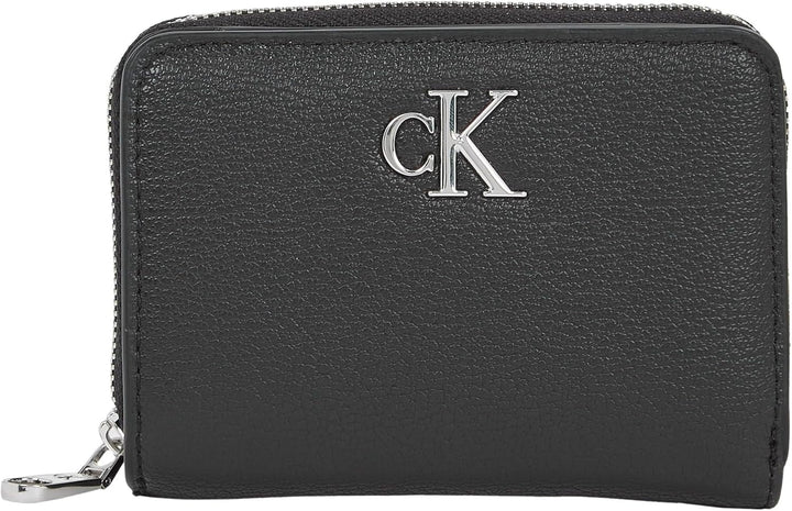 Calvin Klein doamnelor portofel Minimal Monogram Zip Around Klein, negru (negru), o mărime Portofel Femei Naty Shop Titlu implicit