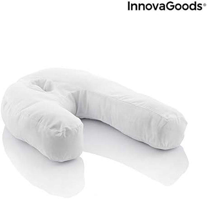 Innovagoods - Pernă ergonomică în formă de U pentru somn lateral, Ideală pentru sarcină, Promovează respirația liniștită, Reduce sforăitul, Bumbac și poliester, Alb, 39 X 57 X 14 Cm Perne ortopedice cervicale Naty Shop