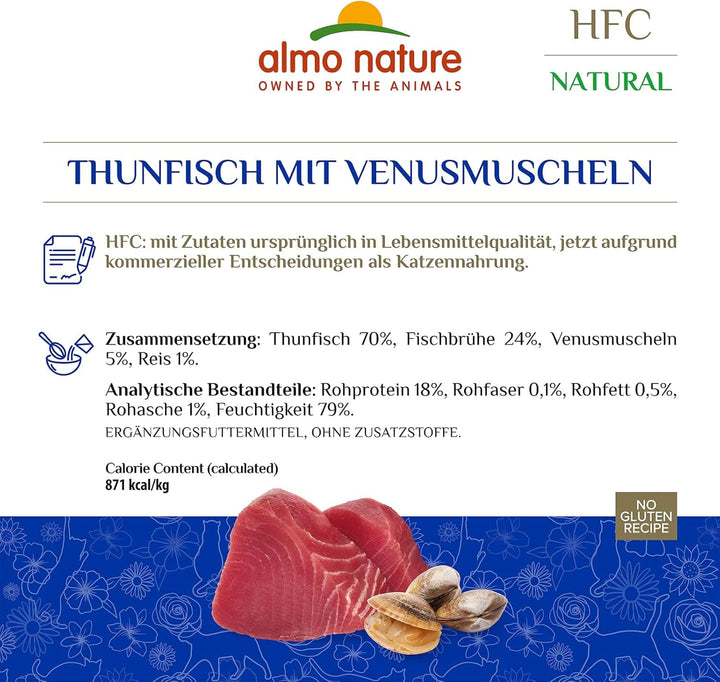 Almo Nature HFC Natural Cat Food Wet - Ton cu scoici 24Pack (24 X 70G)