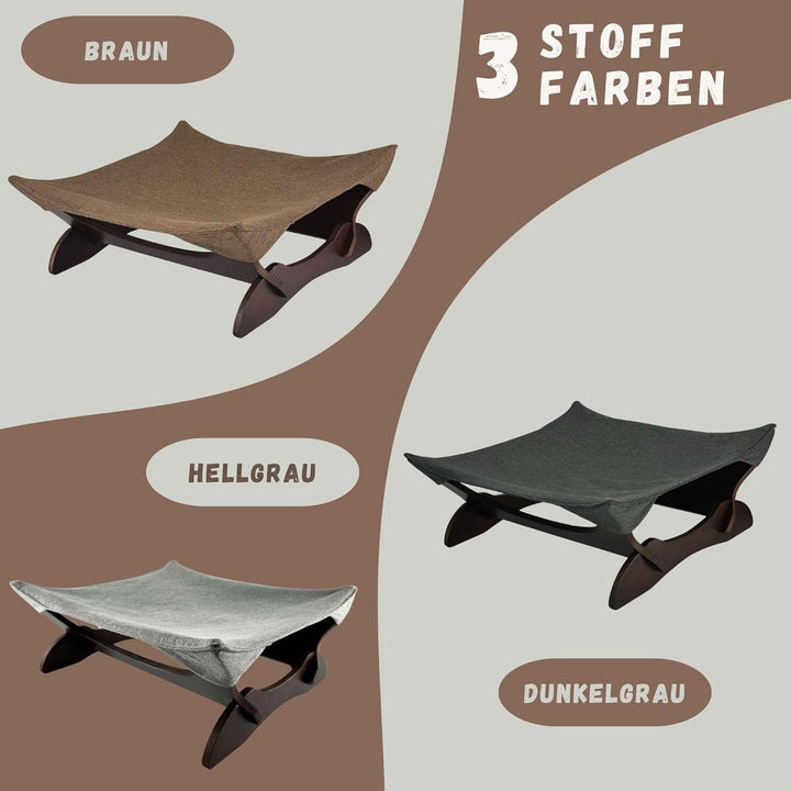 Pat lavabil pentru pisici, ca hamac, independent pentru pisici sau pat pentru câini mici, loc de dormit pentru animale de companie (maro)