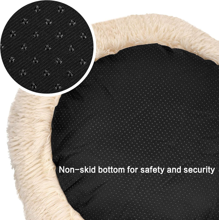 Pat pentru pisici Queta, pat minunat pentru animale de companie, pat pentru câini mici, pat rotund și moale, pat pentru pisici (50 cm, bej)