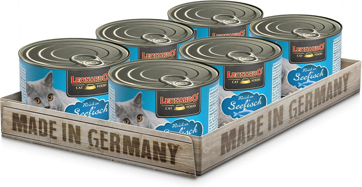 LEONARDO Hrană umedă [6X400G Sea Fish] | Hrană umedă fără cereale pentru pisici | Hrană umedă completă la conservă