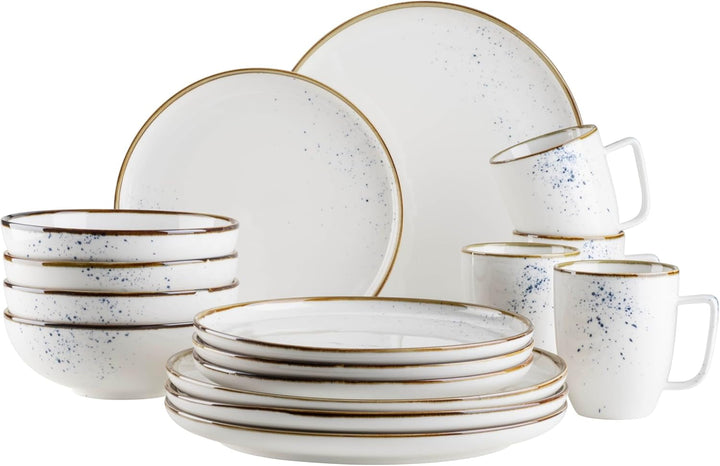 MÄSER Seria Pintar, Set de veselă de înaltă calitate pentru 4 persoane, serviciu combinat din 16 piese Seturi vesela masa Naty Shop Albastru Set veselă