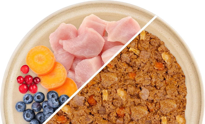 Sanabelle Freshe Mieze - Pui | Pungă de 100 g complet reciclabilă | Hrană umedă pentru pisici gătită la aburi | Hrană pentru pisici proaspăt gătită | O marcă Bosch Pet Food