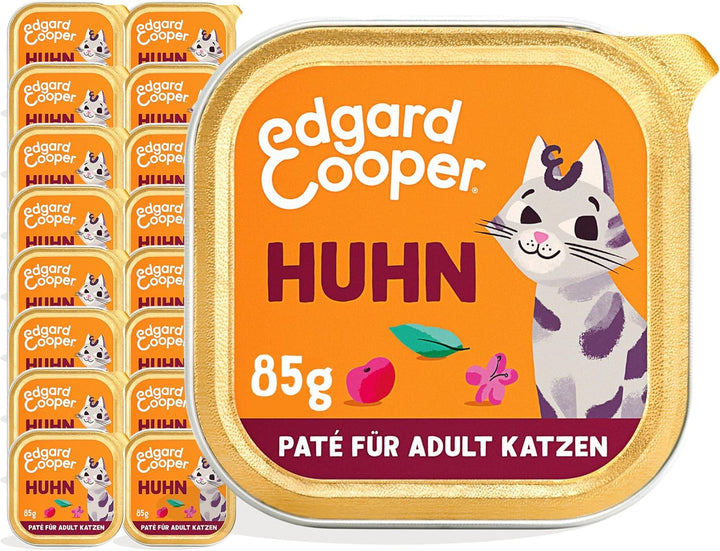 Edgard & Cooper Chunks in Gravy Hrană umedă pentru pisici adulte fără cereale de înaltă calitate - pui organic 85G (pachet de 16) - organe nutritive, ingrediente sănătoase, 0% zahăr adăugat, 85G X 16