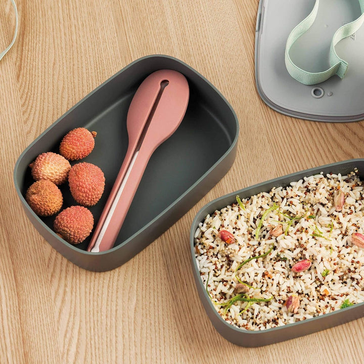 BergHoff cutie bento dublă - Leo (set cutie de prânz 19x12.5x9 cm, două cutii, rezistent la microunde, sigiliu etanș, rezistent la spălarea vaselor, ideal pentru gustări / gustări / salată) 3950126 Cutii depozitare alimente Naty Shop