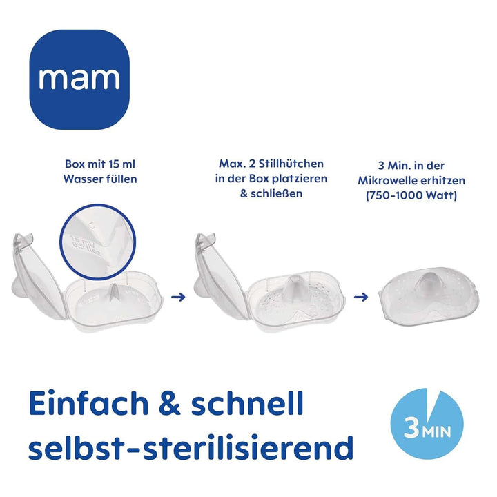 MAM Stillhütchen Größe M (Ø 20 Mm) Im 2Er-Set, Extra Weiche Brusthütchen Zum Schutz Beim Stillen, Brustwarzenschutz Für Maximalen Hautkontakt Zwischen Mutter Und Kind Accesorii Hrana si Alaptare Bebe Naty Shop