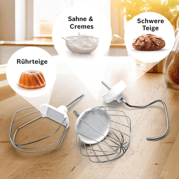 Bosch Küchenmaschine Serie 4 MUM56340, Schüssel 3,9 L, Mixer 1,25 L, Fleischwolf, Zitruspresse, Planetenrührwerk, Knethaken, Schlag-, Rührbesen, Durchlaufschnitzler, 3 Scheiben, 900 W, Silber/Grau Mama si Copilul Naty Shop