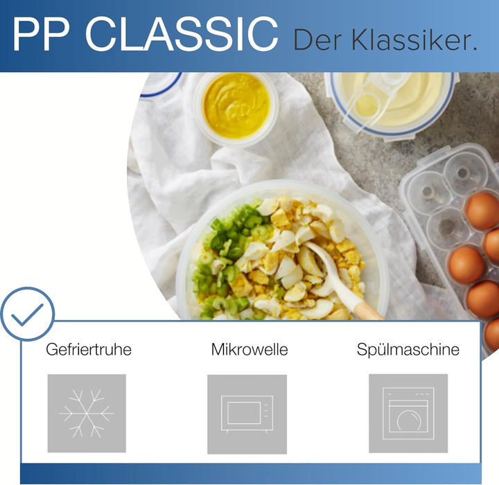 LocknLock PP Classic set borcan pentru depozitarea alimentelor 5pcs | 180ml, 350ml, 600ml, 870ml, 3.6L | 100% etanș la aer și apă | fără BPA | organizator pentru congelator și frigider | sigur pentru mașină de spălat vase și microunde Cutii depozitare alimente Naty Shop