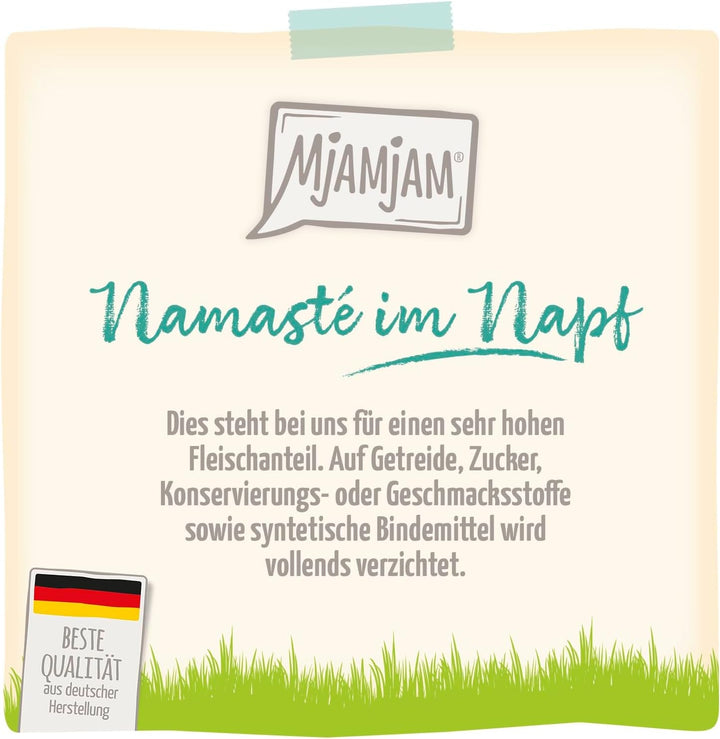Mjamjam - Hrană umedă premium pentru pisici - Wellness - Digestion - Beef, pachet de 12 (12 X 125G), fără cereale
