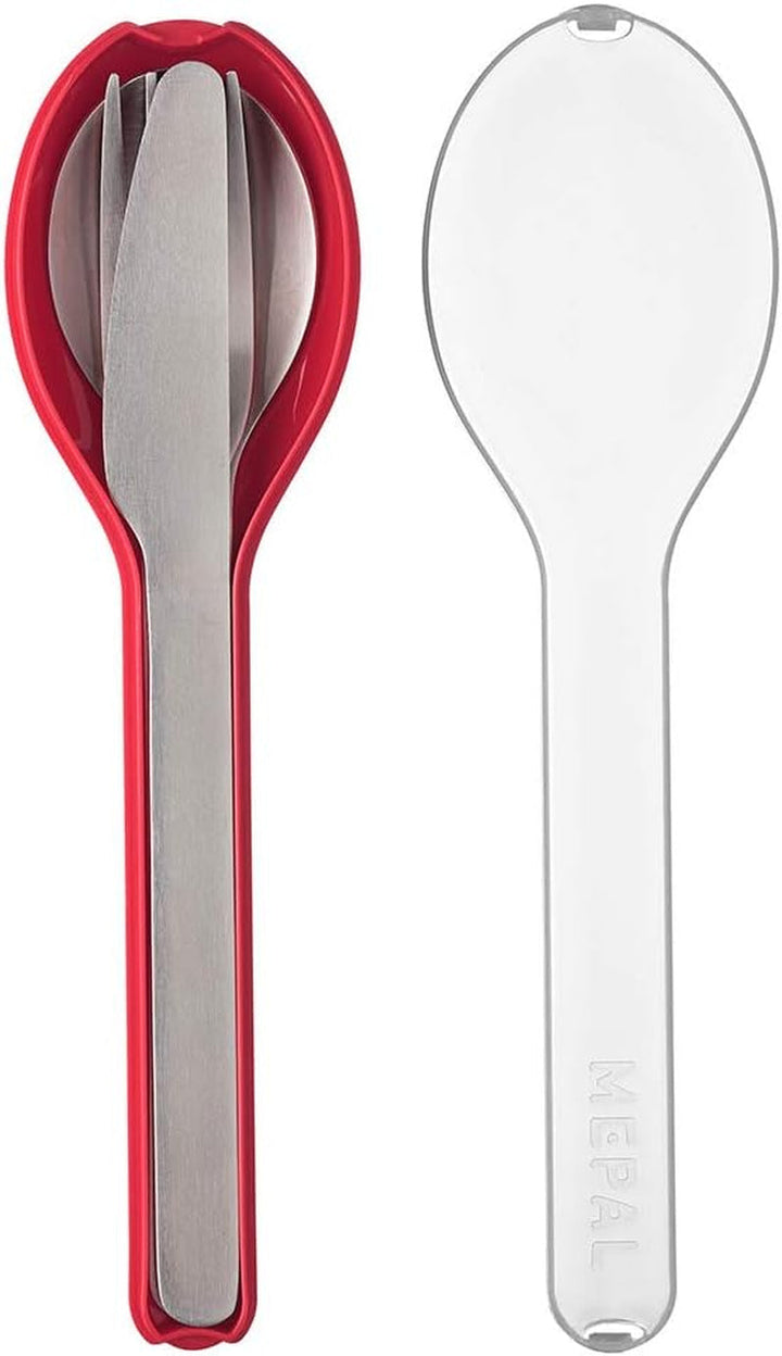 Mepal - Set tacâmuri 3 piese Ellipse, pentru călătorii Bucatarie Naty Shop Nordic Red