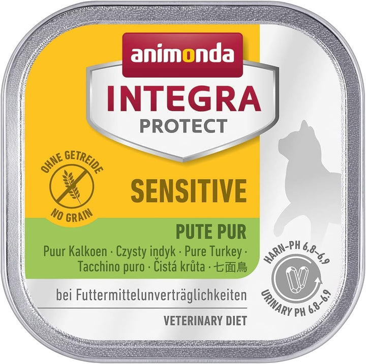 Animonda INTEGRA PROTECT Hrană umedă pentru pisici Sensitive Pure Pork (16 X 100G), recomandată de veterinari pentru alergii alimentare, hrană dietetică dezvoltată de veterinari pentru pisici adulte