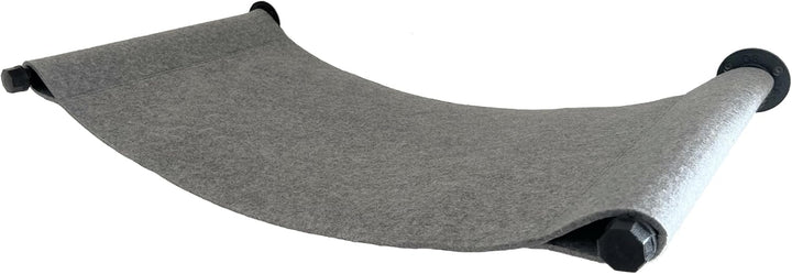 Hamac pentru pisici | Calitate înaltă | Hamac modern pentru pisici, montat pe perete | Elegant | Susține până la 30 kg | Metal negru și fetru moale de lână | Negru și gri