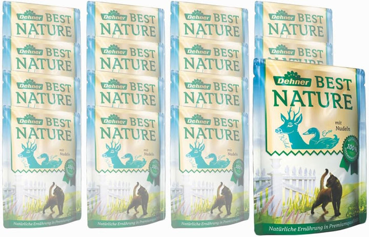 Dehner Best Nature Cat Food Senior, hrană umedă, pentru pisici mai în vârstă, miel, pungă 16 X 85 G (1,36 Kg)