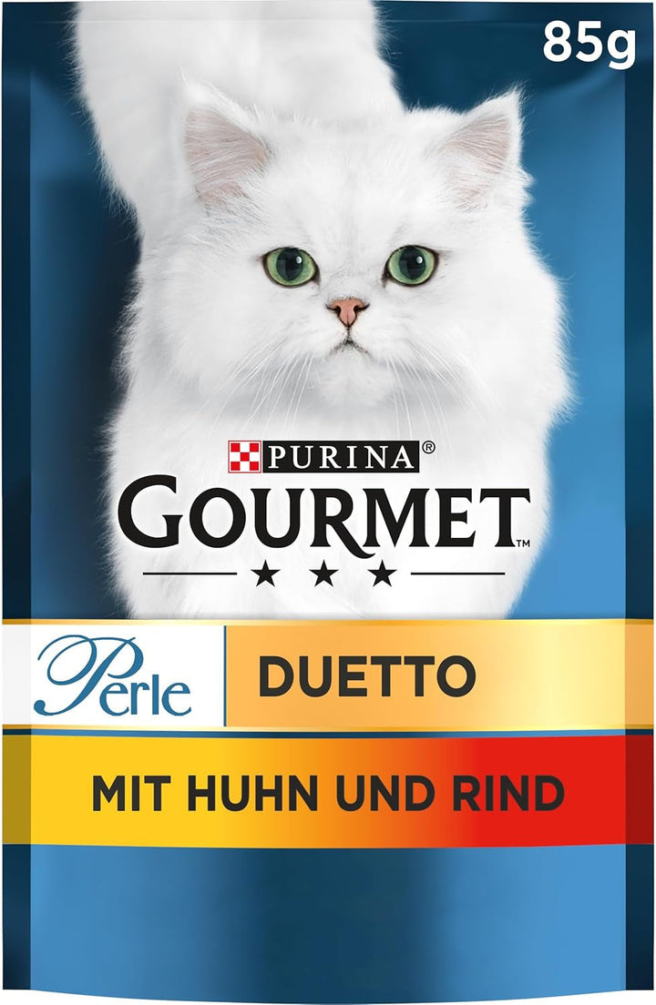 Gourmet Perle Duetto Hrană umedă pentru pisici, cu somon și pollock, 26Pack (26 X 85G)