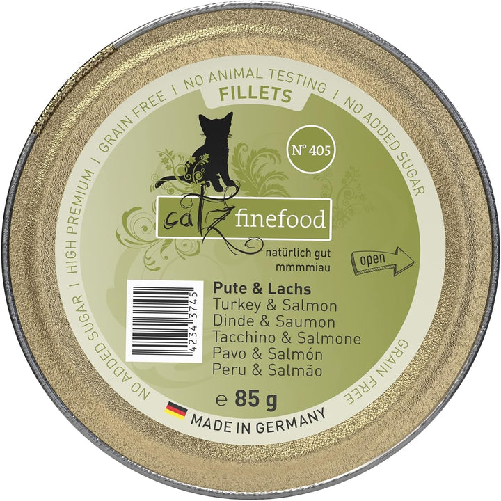 Catz Finefood Hrană umedă pentru pisici Fine Fillets nr. 403 Pui în jeleu - Hrană umedă fără cereale pentru pisica dvs. fără zahăr - Hrană umedă pentru pisici de la Feinste în jeleu, 85 G (pachet de 12)
