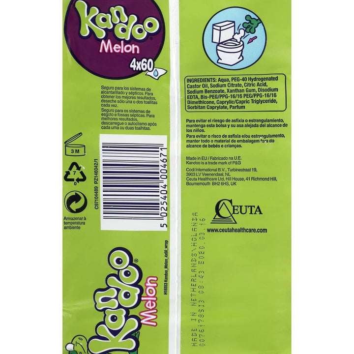 Rezerva șervețele de curățare, pepene parfumat, 4 x 60 bucăți Servetele Umede Bebelusi Naty Shop