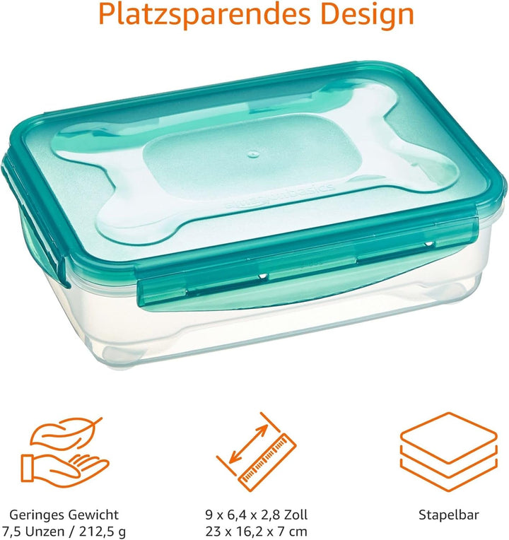 Recipiente de congelare Amazon Basics într-un set, cu capac, etanș, rezistent la scurgeri, stivuibil, pentru frigider / congelator, fără BPA, plastic, microunde și mașină de spălat vase, 3 x 1,2 l, incolor Cutii depozitare alimente Naty Shop