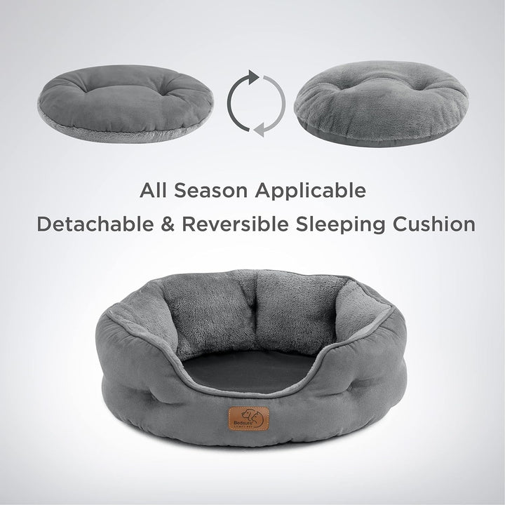 Pat pentru pisici BEDSURE, lavabil, cu pernă interioară față-verso, loc de dormit pentru pisici sau câini mici, gri