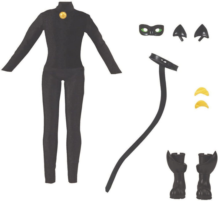 BANDAI - Miraculous - Păpușă Miraculous Cat Noir și Adrien - Păpușă manechin 26 Cm și cele 2 ținute ale ei - Jucărie Miraculous - Păpușă super erou articulată - Jucărie pentru copii de la 4 ani - P50356 Papusi Naty Shop