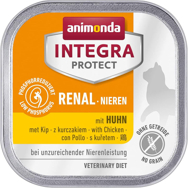 Animonda Integra Protect Kidney Cats, hrană umedă pentru insuficiență renală, curcan pur, 16 X 100 G & Animonda Integra Protect Kidney Cats, hrană umedă pentru insuficiență renală, cu pui, 16 X 100 G