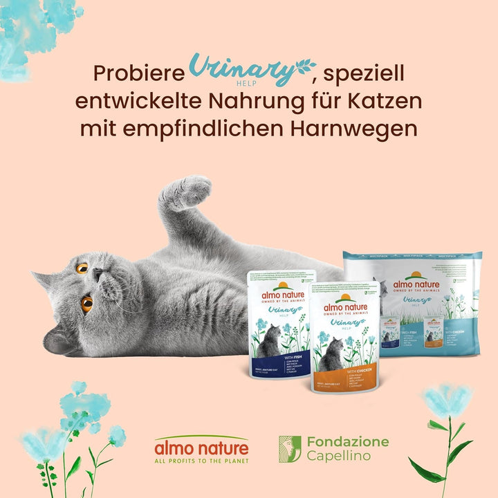 Almo Nature Holistic Urinary Help - Hrană umedă pentru pisici adulte - cu pește - 70G, pachet de 30