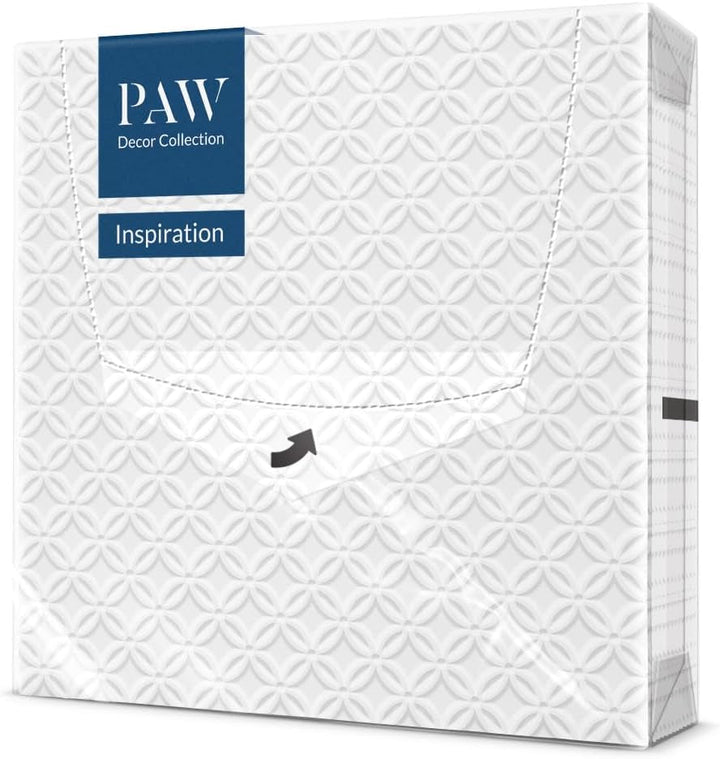 PAW - Șervețele gofrate 3 straturi (33 X 33 Cm) I 20 bucăți I Perfect pentru zile de naștere, petreceri, nunți, comuniuni, sărbători I Decorațiuni de masă Șervețele din hârtie texturată I Inspirație modernă (Hortensia)