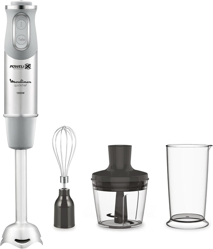 Quick Chef Quickchef – Stabmixer Mit 3 Zubehör, Edelstahl, 10 Geschwindigkeiten, 1000 W Mama si Copilul Naty Shop