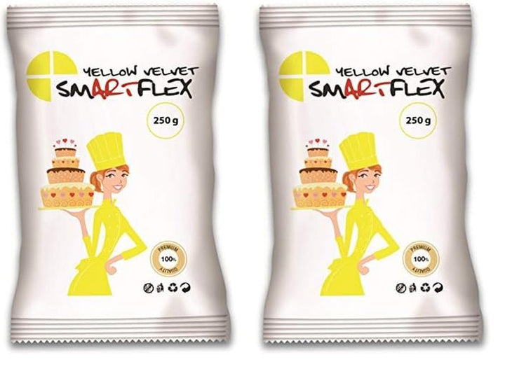 Fondant Yellow Velvet, 250 g Pasta de zahar Naty Shop 250 G (pachet de 2)
